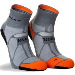 Hilly Mens Marathon Fresh Ankle Socks / Minimum Grey/Orange